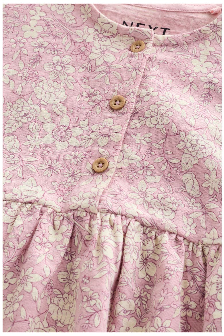 Kids' Floral Button Dress, Alternate, color, PINK