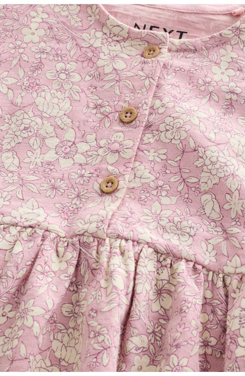 NEXT Kids' Floral Button Dress, Alternate, color, Pink