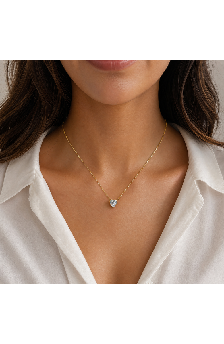 BY ADINA EDEN CZ Solitaire Heart Pendant Necklace, Alternate, color, Gold