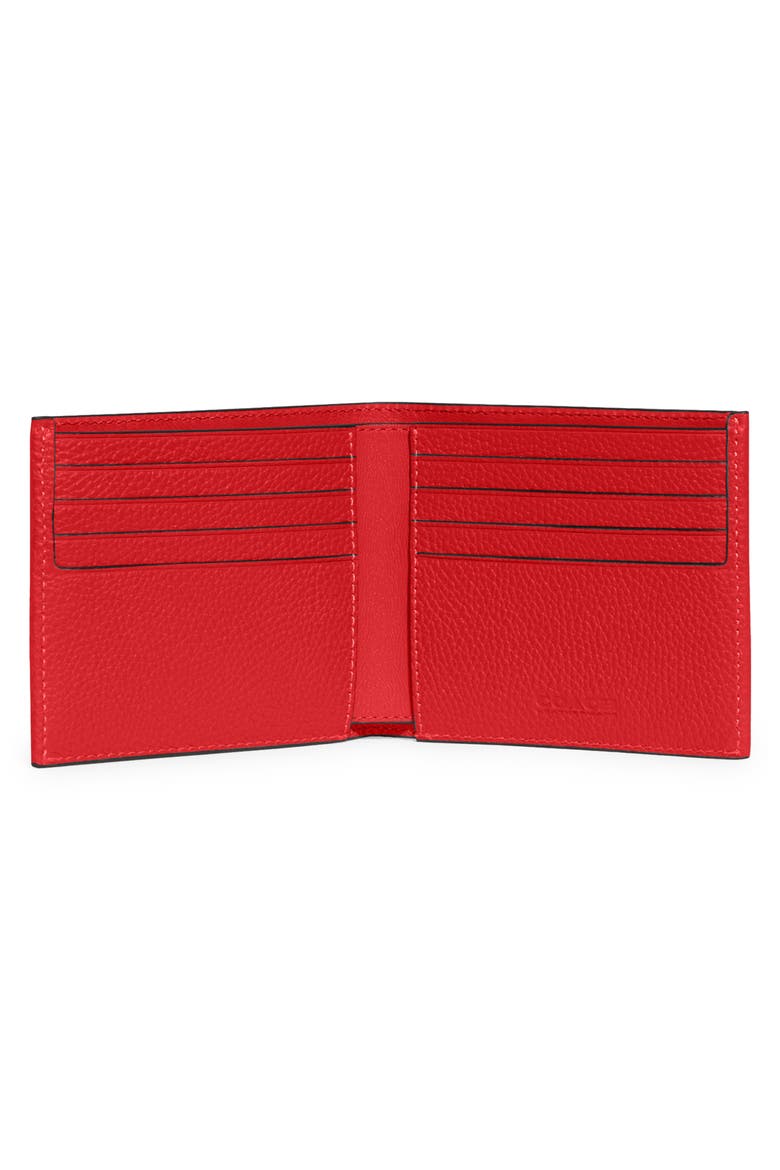 Pebbled Leather Bifold Wallet, Alternate, color, SPORT RED