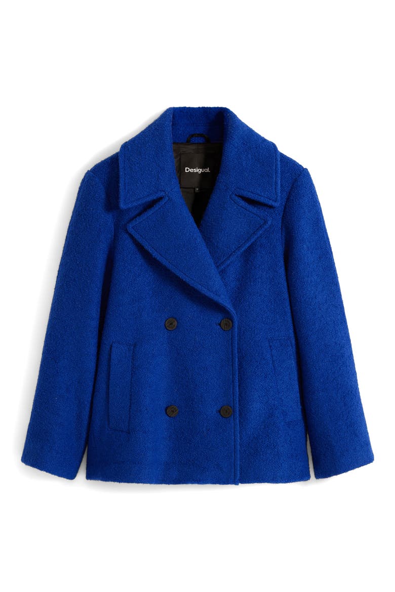 Double Breasted Coat, Alternate, color, KLEIN BLUE