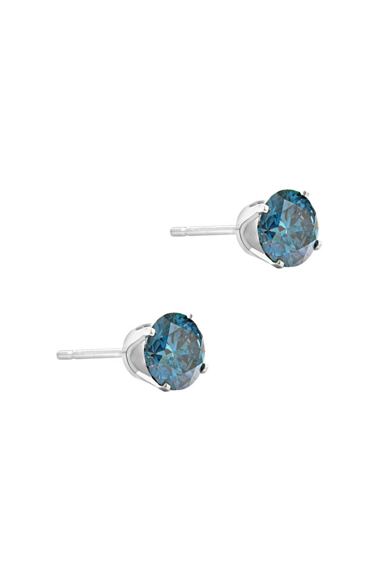 Bliss Diamond 1/2 - 4 Ct Blue Diamond Studs in 14k Gold Lab Grown, Alternate, color, White Gold - 1Ct