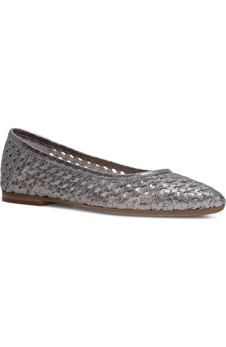 Frye Heather Woven Pointed Toe Flat, Main, color, Platinum