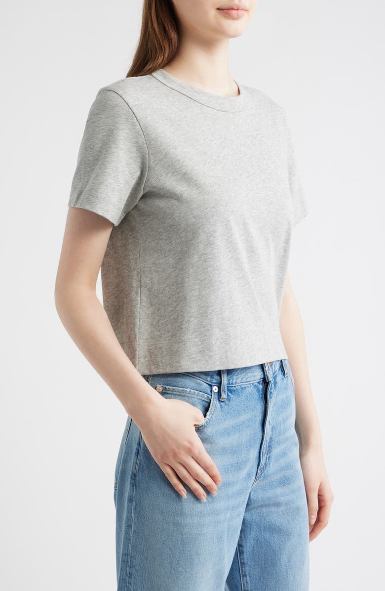 FRAME The Heather Boxy Crop T-Shirt, Alternate, color, Heather Grey