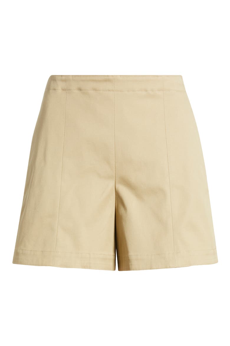 High Waist Flat Front Shorts, Alternate, color, TRENCH