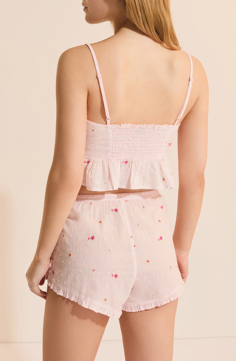 Etam Oria Swiss Dot Peplum Pajama Top, Alternate, color, Pink