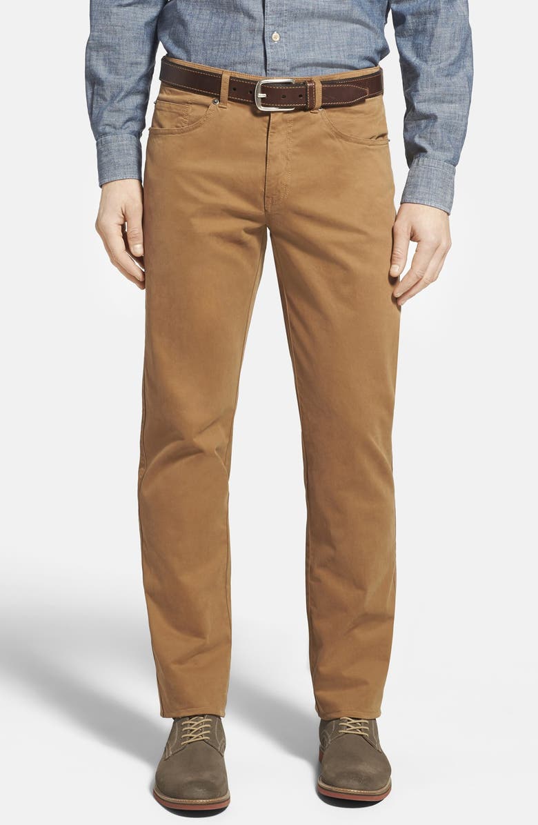 Peter Millar Stretch Sateen Five Pocket Pants, Main, color, 