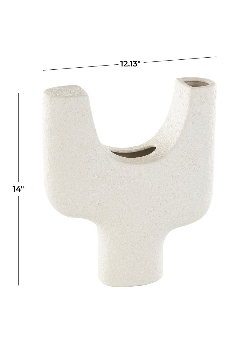 Geometric Ceramic Vase, Alternate, color, WHITE