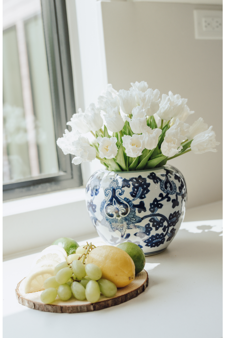 Claude RealTouch Tulip Toile Arrangement, Alternate, color, Snow
