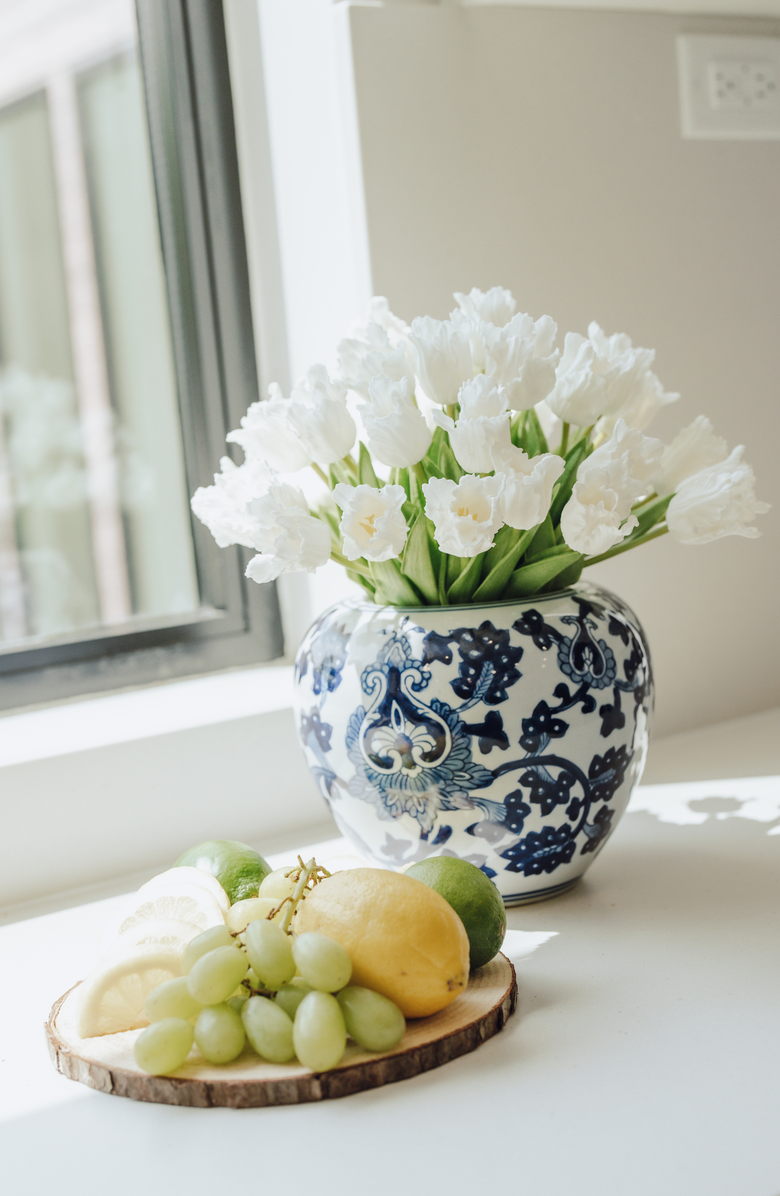 CocoBella Claude RealTouch Tulip Toile Arrangement, Alternate, color, Snow