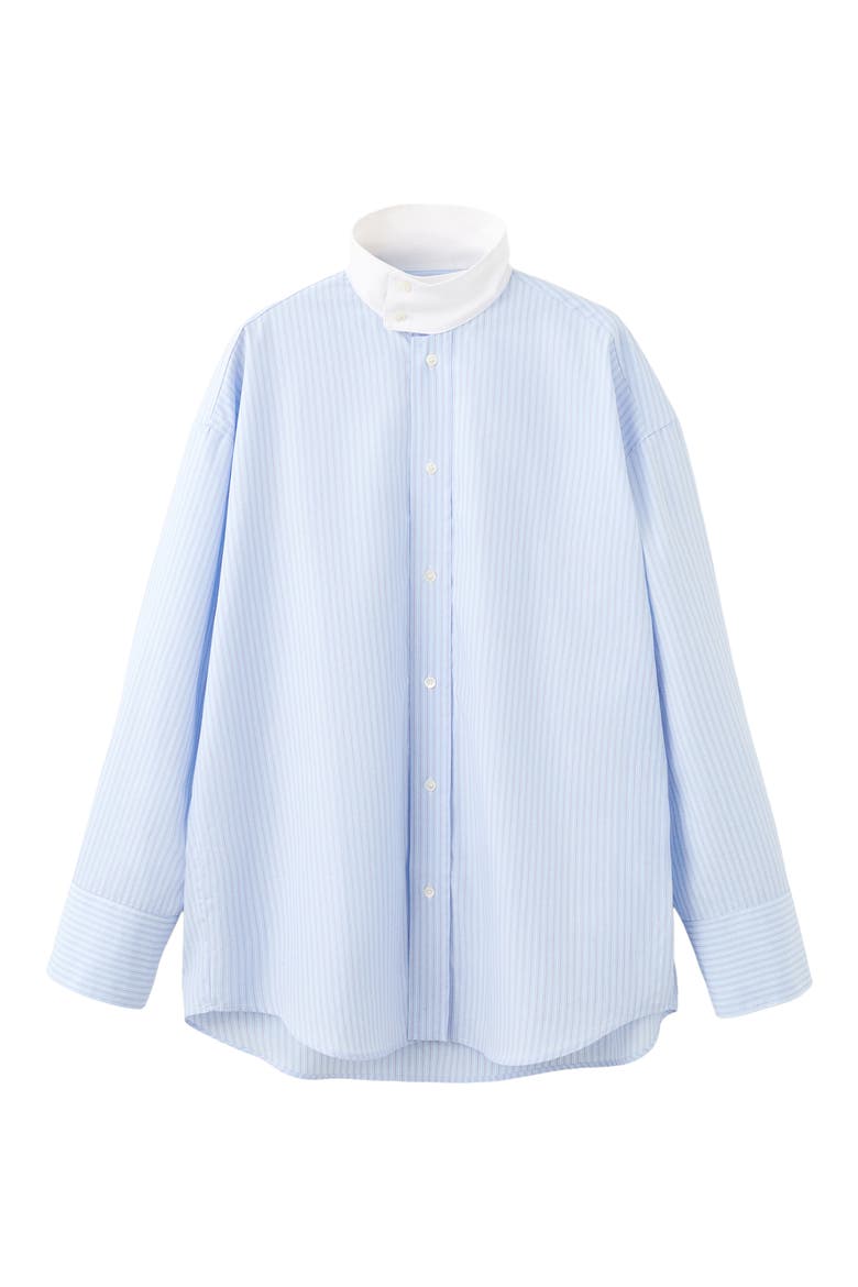 Stand Collar Poplin Button-Up Shirt, Alternate, color, SKY BLUE