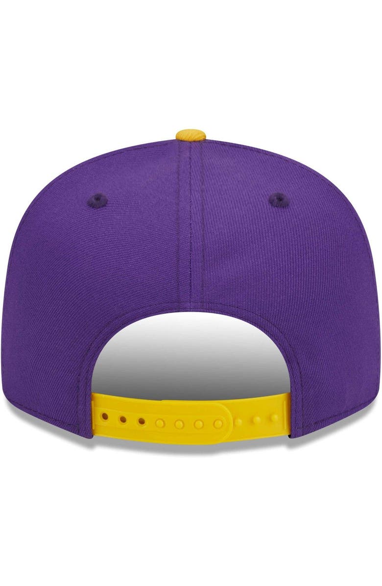 New Era Men's New Era Purple Los Angeles Lakers Banded Stars 9FIFTY Snapback Hat, Alternate, color, 
