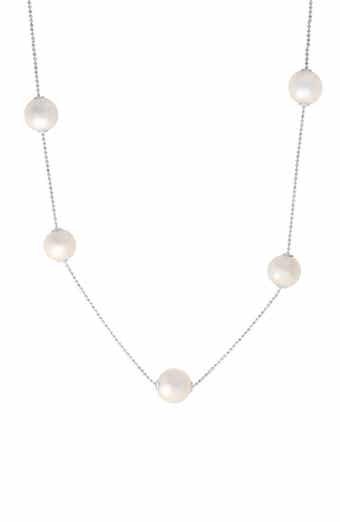 Sterling Silver & 11-12mm Freshwater Pearl Necklace
