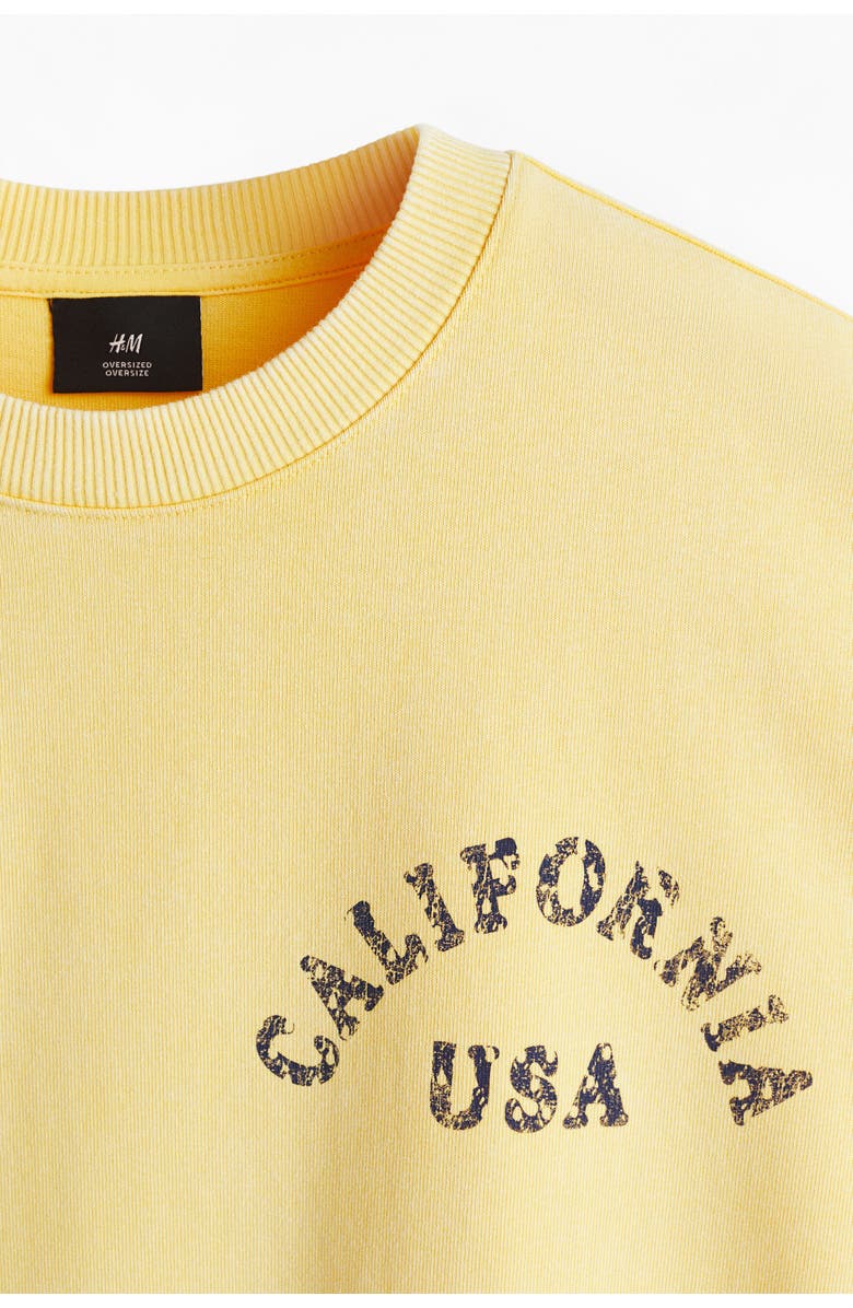 H&M Oversized boxy t-shirt, Alternate, color, Yellow/California