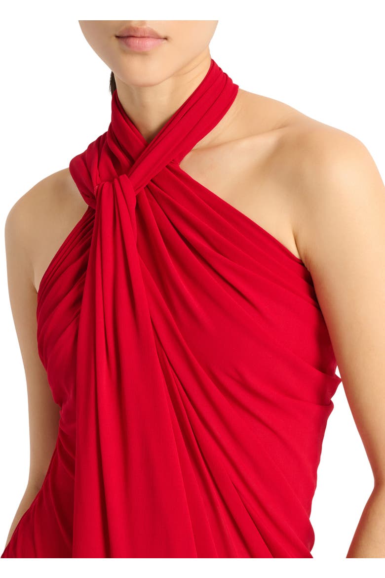 Long draped jersey dress, Alternate, color, red