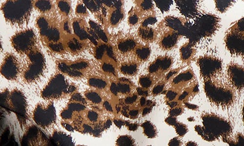 Ookie & Lala Lace Trim V-neck Satin Tank In Leopard