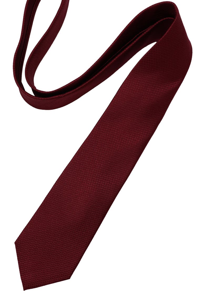Solid Textured Tie, Alternate, color, BURGUNDY