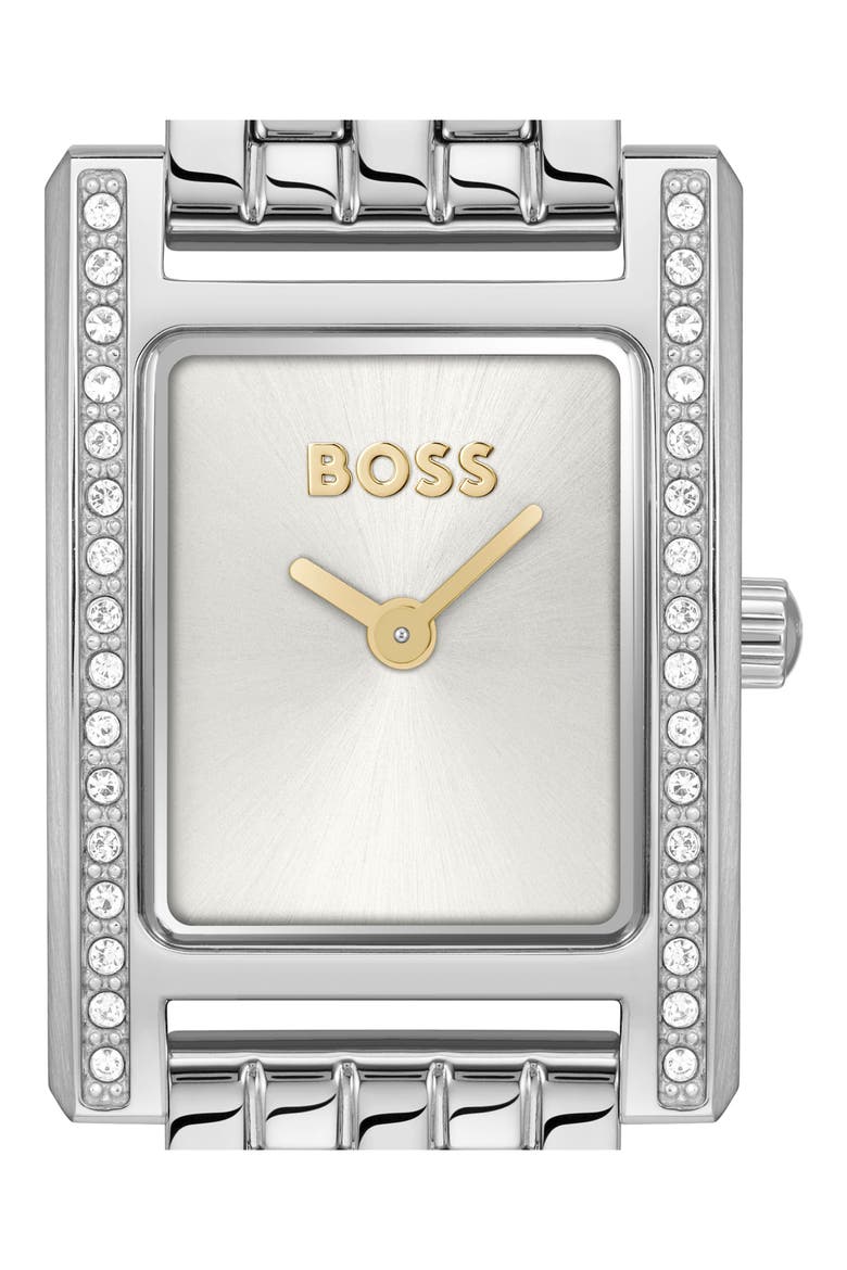 Lucy Precious Rectangular Watch, 18.5mm, Alternate, color, SILVER