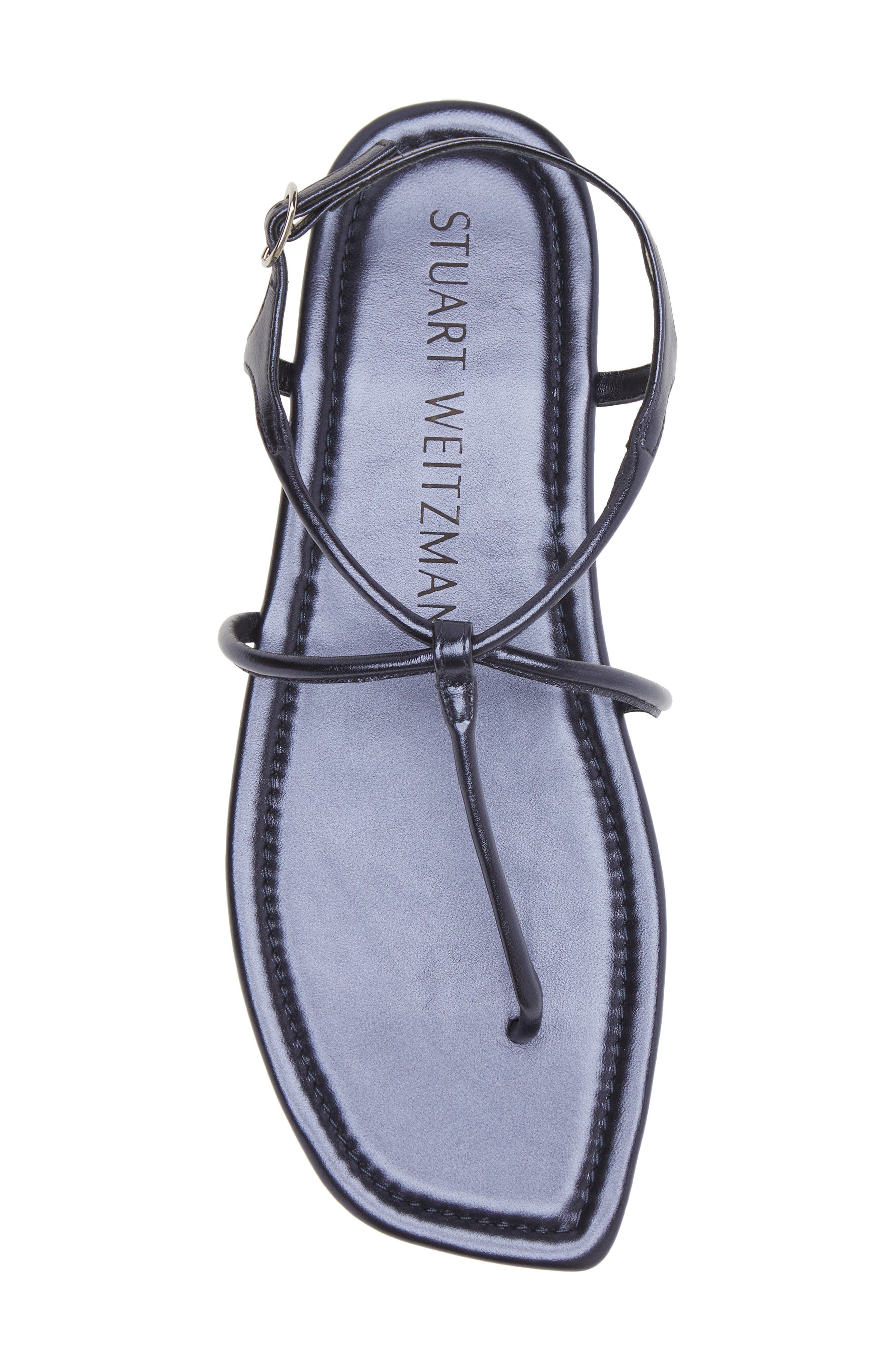 Stuart Weitzman Matilda Metallic Sandal, Alternate, color, Nice Blue