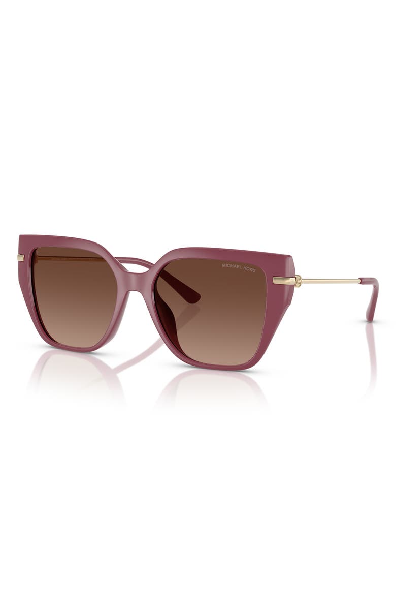 Michael Kors 54mm Gradient Polarized Square Sunglasses, Alternate, color, Brown Grad