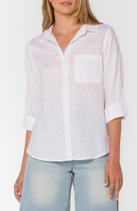 Elisa Linen Button-Up Shirt