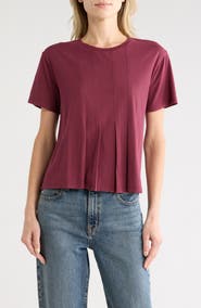 Melrose and Market Short Sleeve Pleated Cotton T-Shirt