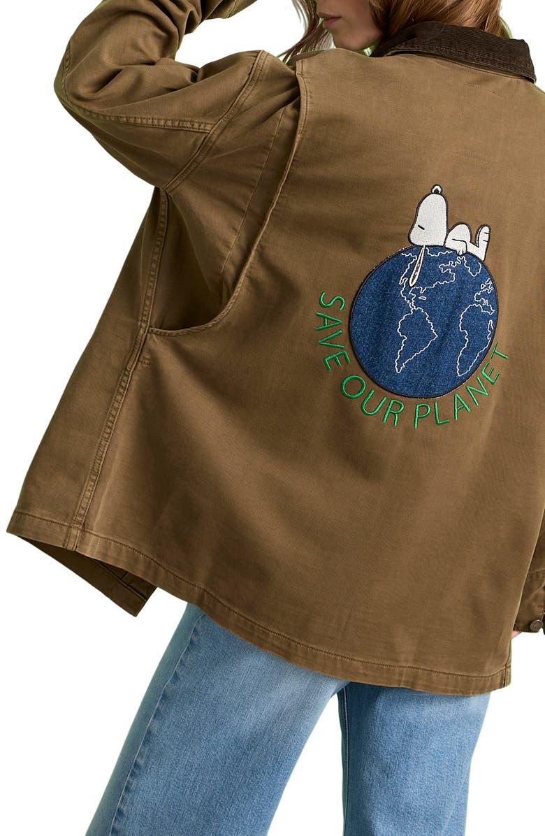 Sanctuary x Peanuts Save Our Planet Jacket, Alternate, color, Timber Brown