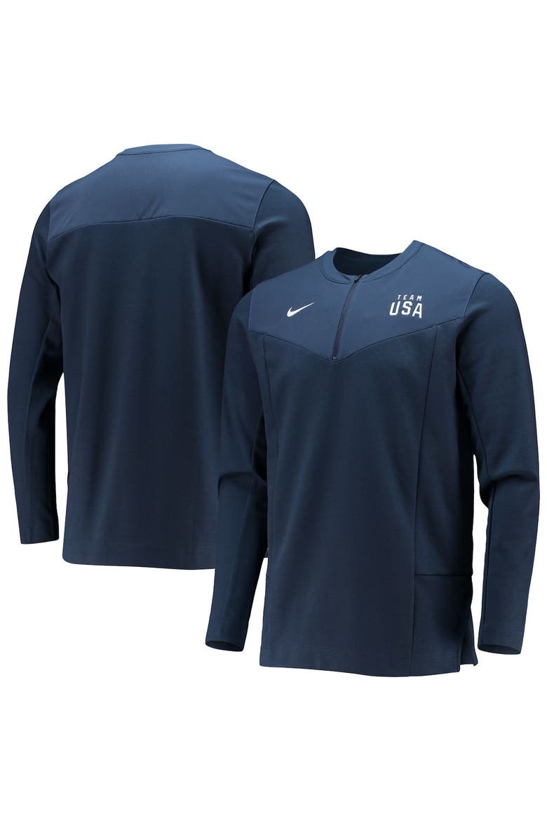Men's Nike Navy Team USA Half-Zip Performance Jacket, Main, color, Navy
