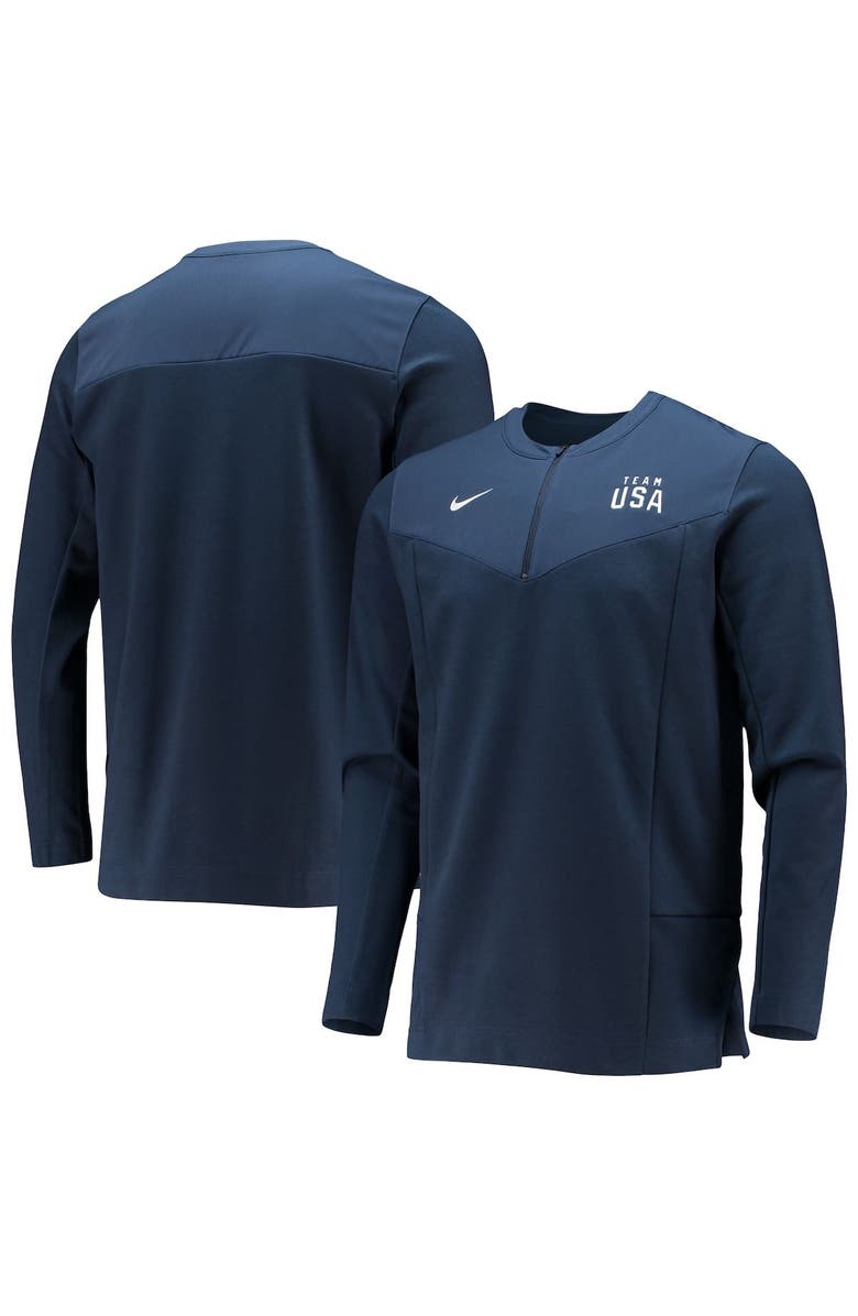 Nike Men's Nike Navy Team USA Half-Zip Performance Jacket, Main, color, Navy