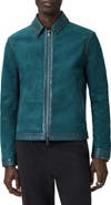 John Varvatos Jaxon Leather Trim Suede Jacket