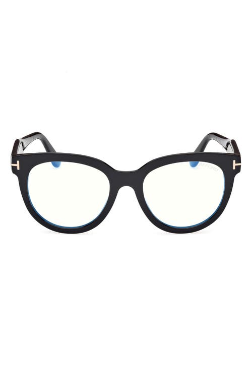 Tom Ford Blue Light Block Cat Eye Ladies Eyeglasses Ft5949-b 001 56 In Black