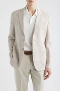 Emanuel Berg Prince of Wales Check Knit Cotton & Linen Sport Coat