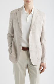 Emanuel Berg Prince of Wales Check Knit Cotton & Linen Sport Coat
