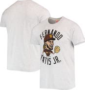 Homage Men's Homage Fernando Tatis Jr. White San Diego Padres Caricature Tri-Blend T-Shirt