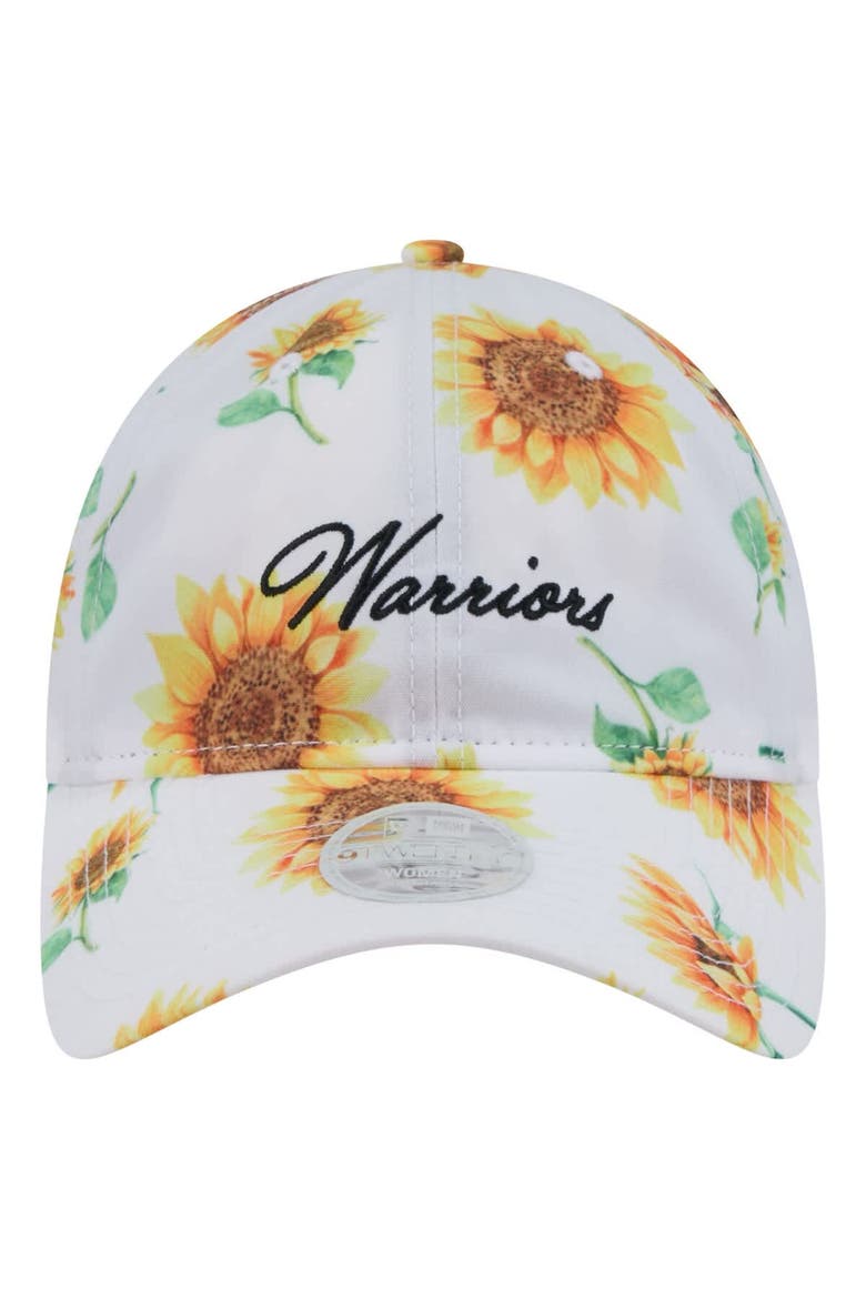 Women's New Era  White Golden State Warriors Adventure Flower 9TWENTY Adjustable Hat, Alternate, color, White