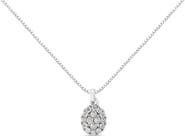 Haus of Brilliance Silver 1 1/2 Cttw Diamond Oval Cluster Pendant Necklace