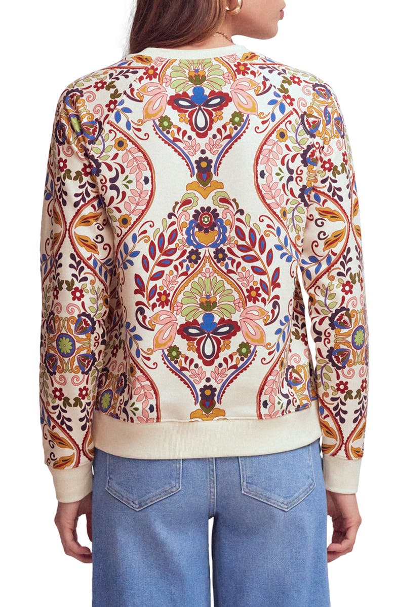 Boden Rosa Print Sweatshirt, Alternate, color, Multi Enchanted Gardenia