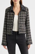 rag & bone Eloise Faux Leather Trim Tweed Jacket