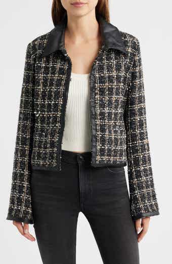 rag & bone Eloise Faux Leather Trim Tweed Jacket