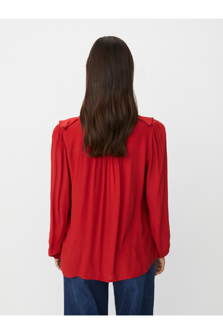 Mabeauna Ruffled V-Neck Blouse, Alternate, color, Scarlet Sage