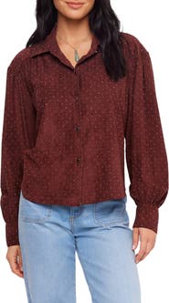 Karen Kane Embellished Faux Suede Shirt