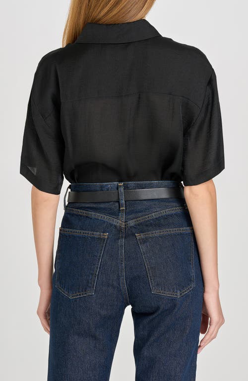 Wayf Daria Short Sleeve Button-up Shirt In Black