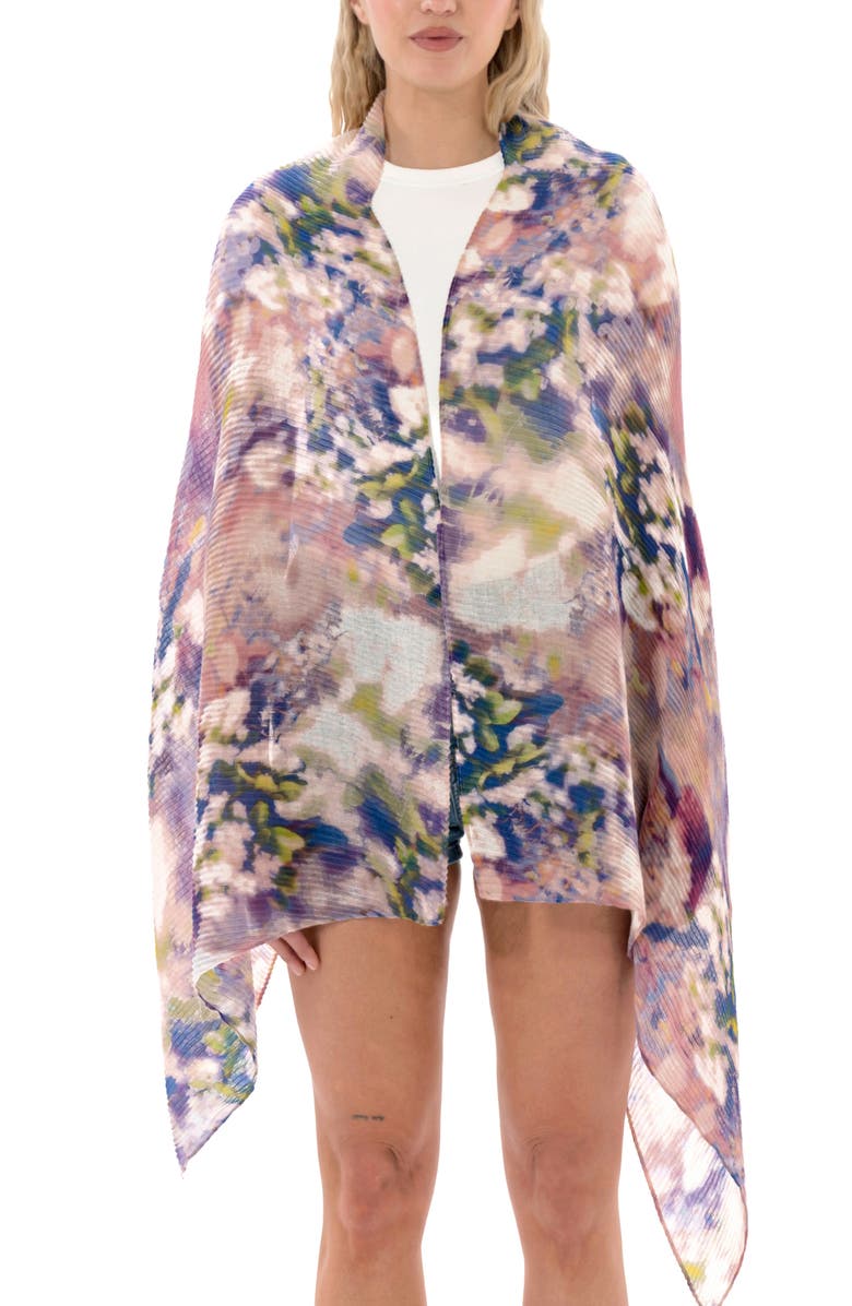 Nicole Miller Pleated Oblong Scarf, Alternate, color, Blush