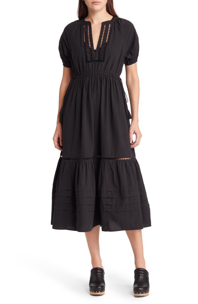 Madewell Ladder Embroidery Poplin Midi Dress, Main, color, 
