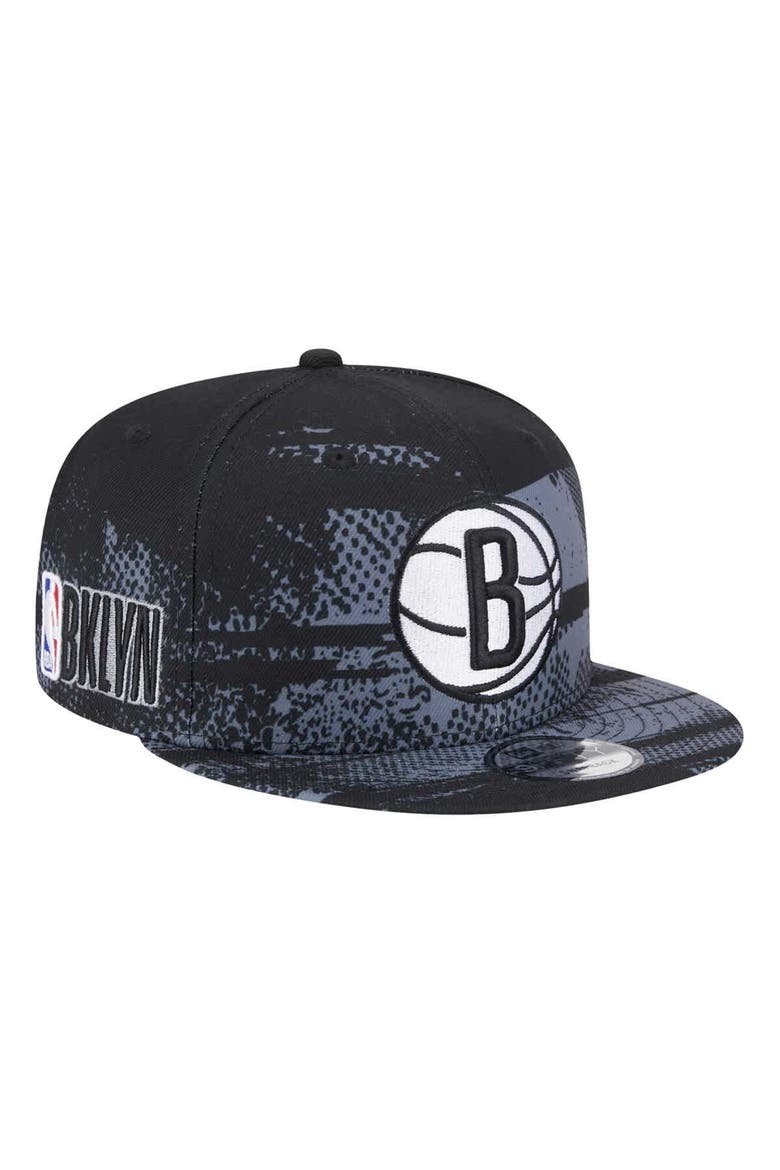 Men's New Era Black Brooklyn Nets Tip-Off 9FIFTY Snapback Hat, Main, color, Black
