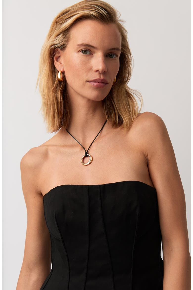 Lucy Williams Entwine Circle Pendant Necklace, Alternate, color, MIXED GOLD/ SILVER/ BLACK