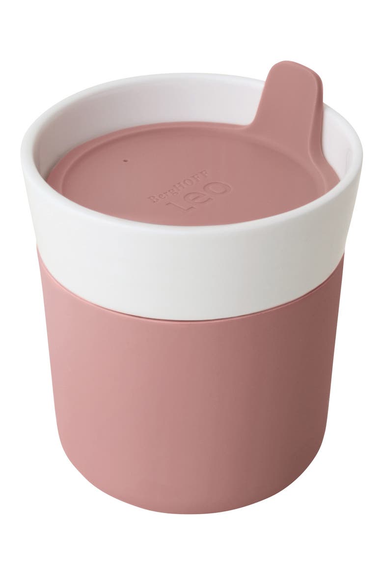 Leo 8.45oz. Porcelain Travel Mug, Main, color, RED