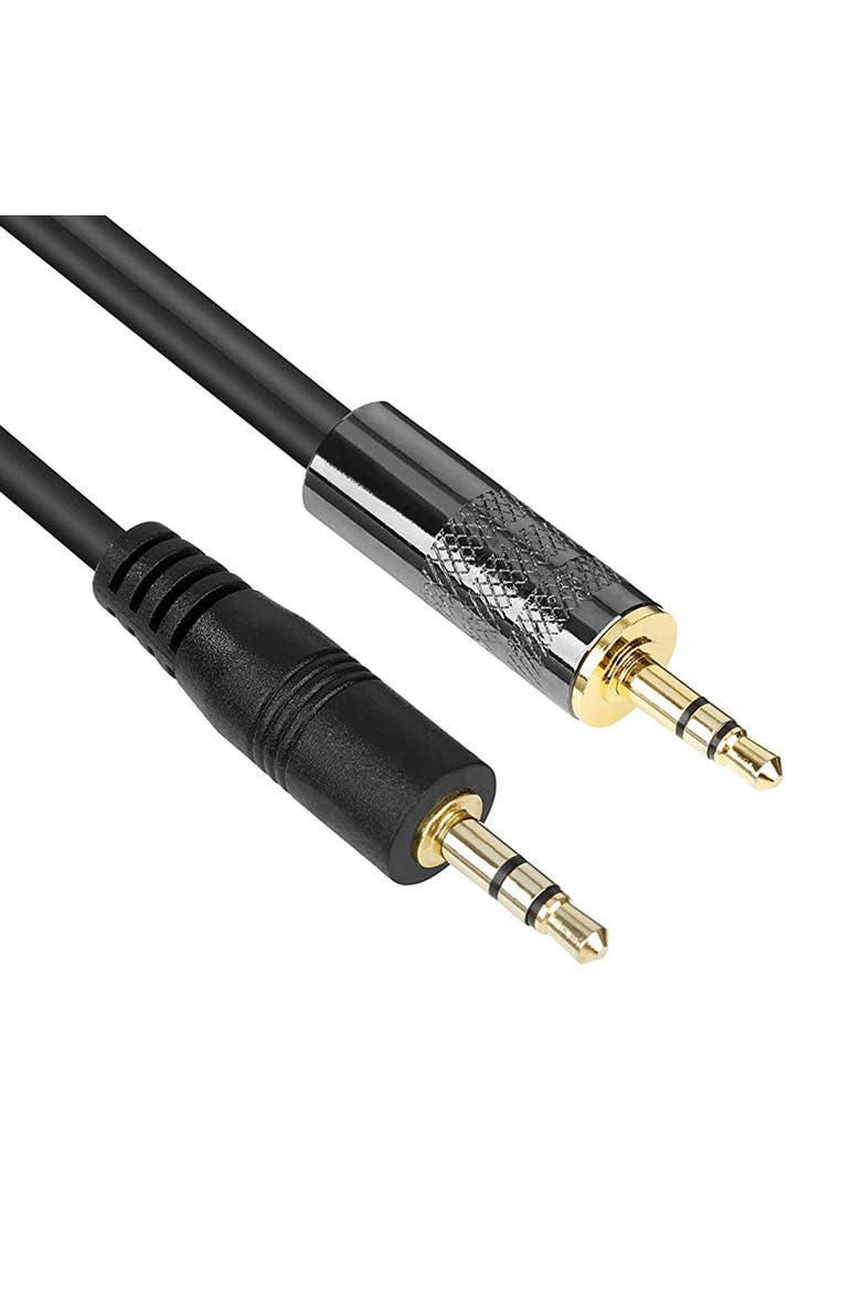 MV-RC100 3.5mm Male Line-in to Male Microphone Attenuator Cable, Main, color, Black