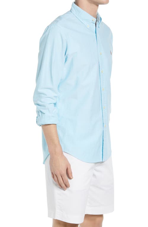 Polo Ralph Lauren Classic Oxford Button-down Sport Shirt In Aegean Blue