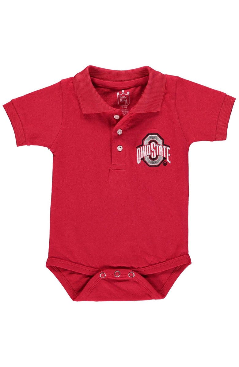 LITTLE KING Infant Scarlet Ohio State Buckeyes Polo Bodysuit, Main, color, Scarlet